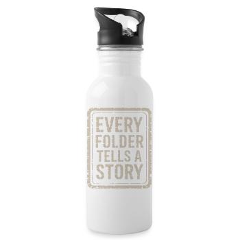 Every Folder Tells a Story - Water bottle with straw - white - Right