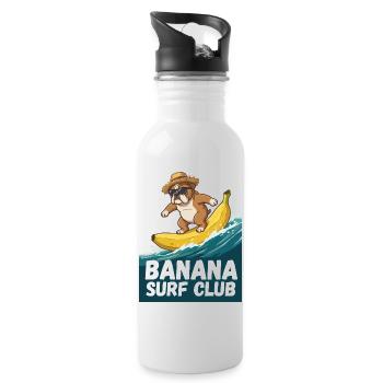 Bouledogue Surf Banane - Gourde avec paille intégrée - blanc - Droite