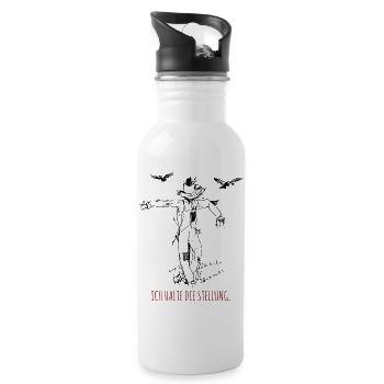 Ich halte die Stellung Lustiges Shirt  - Trinkflasche mit integriertem Trinkhalm - Weiß - Rechts