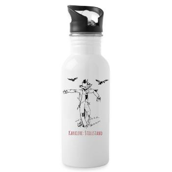 Karriere Stillstand Lustiger Spruch Vogelscheuche - Trinkflasche mit integriertem Trinkhalm - Weiß - Rechts