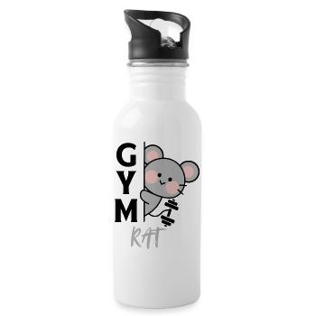 Kawaii Münzmaus - Trinkflasche mit integriertem Trinkhalm - Weiß - Rechts