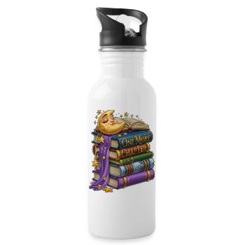 One More Chapter Sleeping Moon Book Lover - Water bottle with straw - white - Right