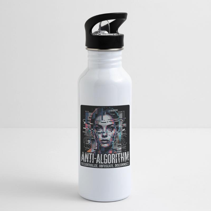 Anti Algorithm Trinkflasche mit integriertem Trinkhalm