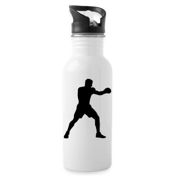 boxer - Trinkflasche mit integriertem Trinkhalm - Weiß - Rechts