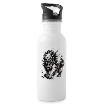 Ink Foo Dog Guardian - Water bottle with straw - white - Right