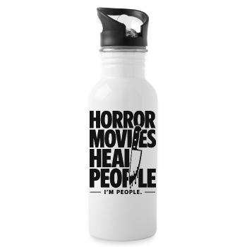 Sleep Is Weak Horror Is Life - Water bottle with straw - white - Right