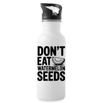 Don't Eat Watermelon Seeds - Water bottle with straw - white - Right