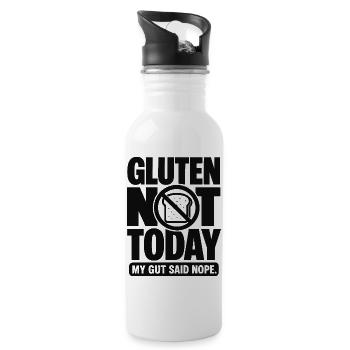 Gluten Not Today Funny Quote - Water bottle with straw - white - Right