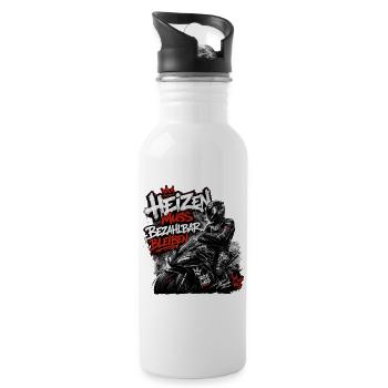 Motorrad Fun Spruch für Racing-Fans - Trinkflasche mit integriertem Trinkhalm - Weiß - Rechts