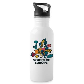 Voices of Europe – Colour map of Europe - Water bottle with straw - white - Right