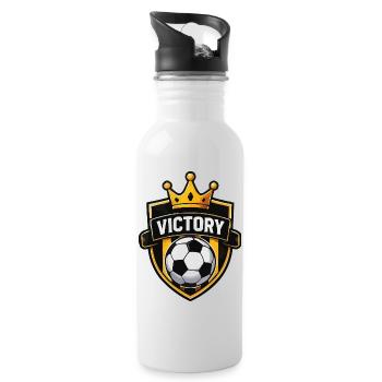 Fußball Abzeichen - Trinkflasche mit integriertem Trinkhalm - Weiß - Rechts