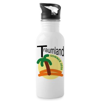 Palmensommer 2026 Badge - Trinkflasche mit integriertem Trinkhalm - Weiß - Rechts