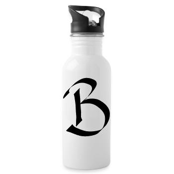 Buchstabe B - Trinkflasche mit integriertem Trinkhalm - Weiß - Rechts