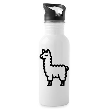 lama - Water bottle with straw - white - Right