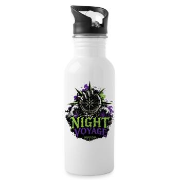Night Voyage Kompass | Sailors Yarn by Cap’nKush - Trinkflasche mit integriertem Trinkhalm - Weiß - Rechts