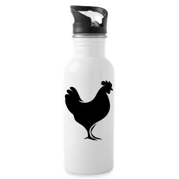 chicken - Water bottle with straw - white - Right