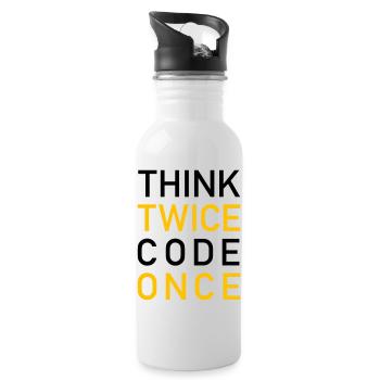 Think Twice Code Once Programmer - Water bottle with straw - white - Right