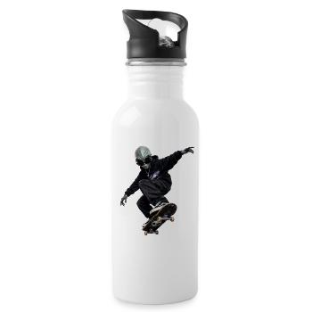 Alien Skater  - Water bottle with straw - white - Right