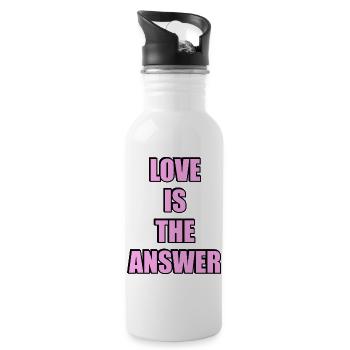Liebe ist die Antwort Kühne Typografie - Trinkflasche mit integriertem Trinkhalm - Weiß - Rechts