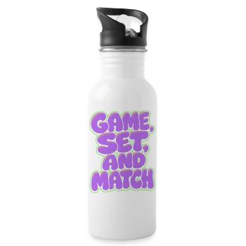 Set de jeu Maillot de tennis de match, style rétro violet - Gourde avec paille intégrée - blanc - Droite