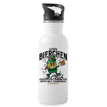 Lecker Bierchen Club - Trinkflasche mit integriertem Trinkhalm - Weiß - Rechts