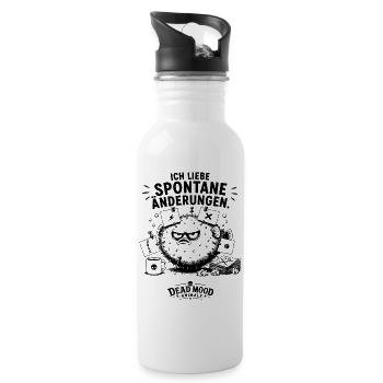 Lustiger Kugelfisch Büro Spruch | Sarkasmus - Trinkflasche mit integriertem Trinkhalm - Weiß - Rechts