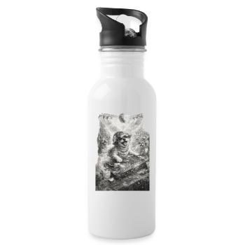 DJ Dog Rocking the Party - Water bottle with straw - white - Right
