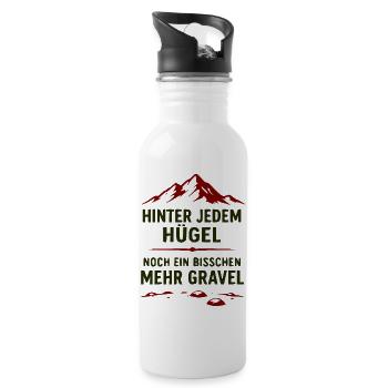 Gravel Bergpfad Motivationszitat - Trinkflasche mit integriertem Trinkhalm - Weiß - Rechts