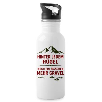 Hinter jedem Hügel Mehr Gravel - Trinkflasche mit integriertem Trinkhalm - Weiß - Rechts