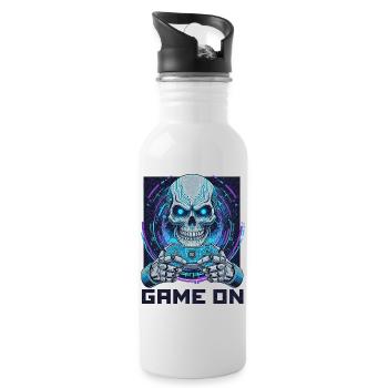 ON PEUT CONTINUER LE JEU - Cyber Skull Gamer | Conception du jeu néon - Gourde avec paille intégrée - blanc - Droite