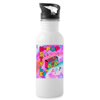 K‑Pop Style - Gourde avec paille intégrée - blanc - Droite