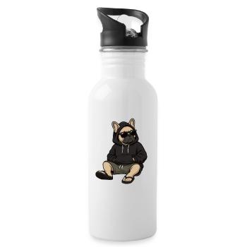 French Bulldog Frenchie Frenchie Owner - Water bottle with straw - white - Right