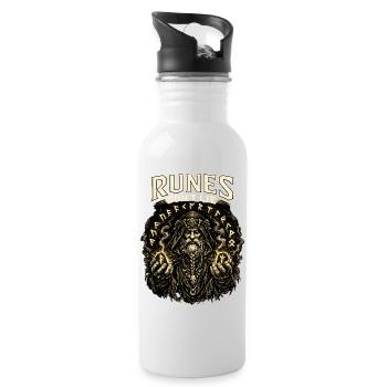Runes Don’t Lie: Mystic Rune Master - Water bottle with straw - white - Right