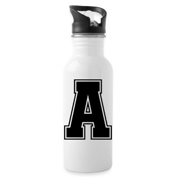 A_Buchstabe - Trinkflasche mit integriertem Trinkhalm - Weiß - Rechts