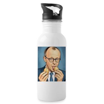 #mehrzweckeier - Trinkflasche mit integriertem Trinkhalm - Weiß - Rechts