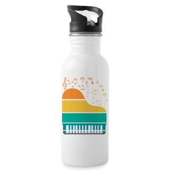 Piano Piano Musician Gift Gift Idea - Water bottle with straw - white - Right