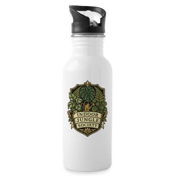 Indoor Jungle Society – Zimmerpflanzen Club - Trinkflasche mit integriertem Trinkhalm - Weiß - Rechts