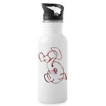 Favourite number 3 Three 3 - Water bottle with straw - white - Right