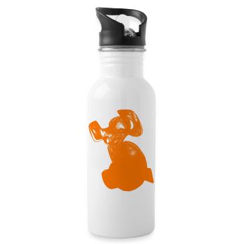 Der orange Hund - Trinkflasche mit integriertem Trinkhalm - Weiß - Rechts