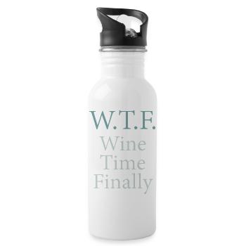Wine Time Finally – W.T.F. - Water bottle with straw - white - Right