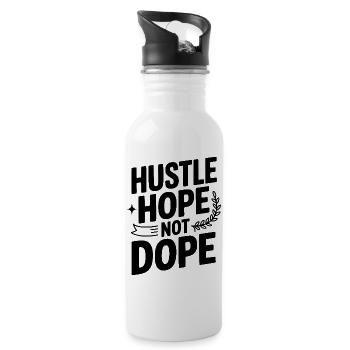 Hustle Hope - Water bottle with straw - white - Right