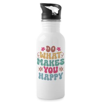 Do What Makes You Happy Motivational Quotes - Water bottle with straw - white - Right