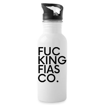 Fucking Fiasco – Typography Saying - Water bottle with straw - white - Right