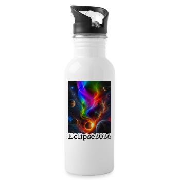 Nebula Neon Eclipse 2026 limited edition - Water bottle with straw - white - Right