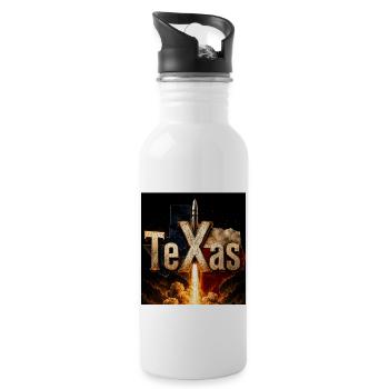 Texas Rocket Launch - Water bottle with straw - white - Right