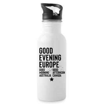 Eurovison  - Water bottle with straw - white - Right