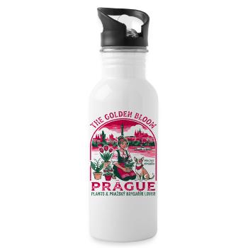 The Golden Bloom Prague Plants Lover - Trinkflasche mit integriertem Trinkhalm - Weiß - Rechts