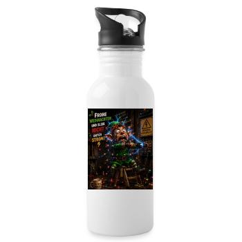 Stromschlag Elf Frohe Weihnachten Chaos Humor - Trinkflasche mit integriertem Trinkhalm - Weiß - Rechts