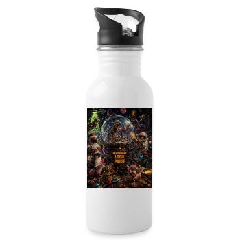 Weihnachtslogik Pause Verrücktes Chaos Humor Pur - Trinkflasche mit integriertem Trinkhalm - Weiß - Rechts