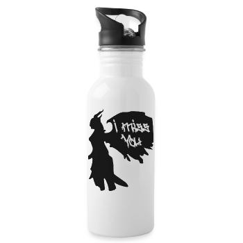 I Miss You Gothic Silhouette - Trinkflasche mit integriertem Trinkhalm - Weiß - Rechts